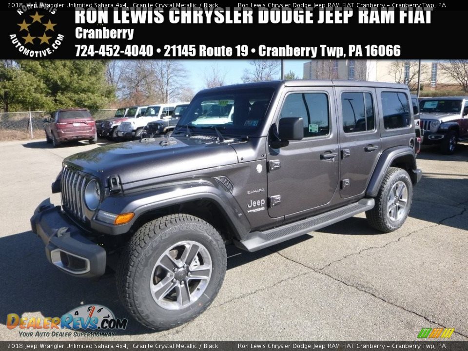 2018 Jeep Wrangler Unlimited Sahara 4x4 Granite Crystal Metallic / Black Photo #1