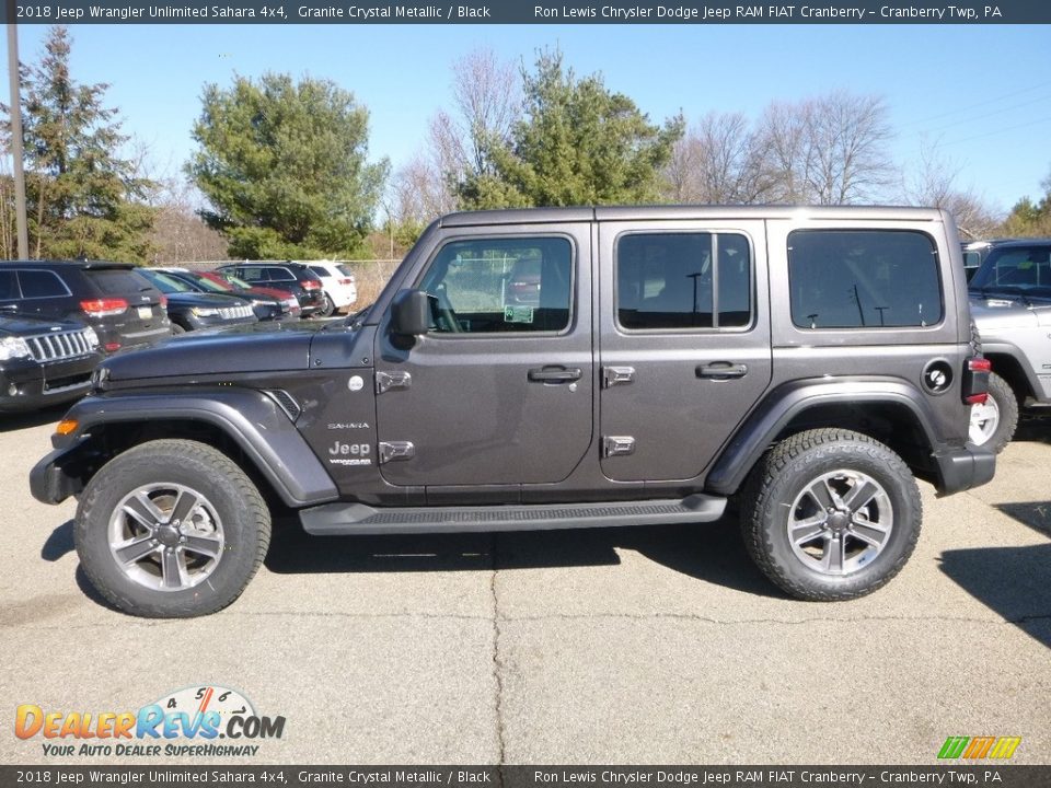2018 Jeep Wrangler Unlimited Sahara 4x4 Granite Crystal Metallic / Black Photo #2