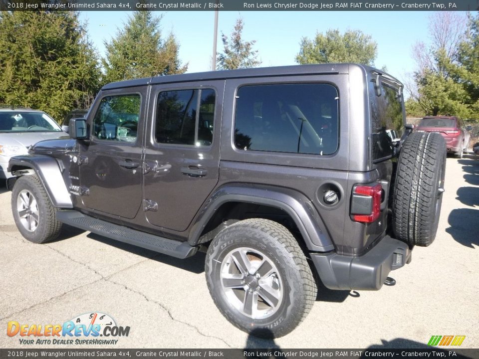 2018 Jeep Wrangler Unlimited Sahara 4x4 Granite Crystal Metallic / Black Photo #3