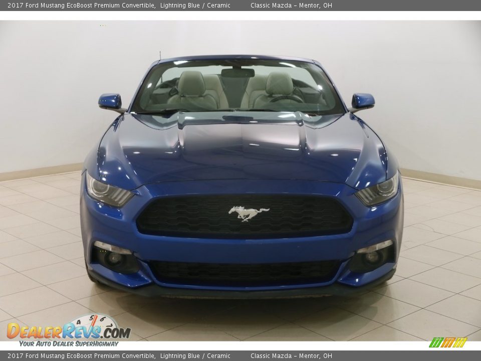 2017 Ford Mustang EcoBoost Premium Convertible Lightning Blue / Ceramic Photo #3