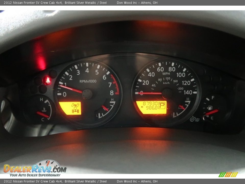 2012 Nissan Frontier SV Crew Cab 4x4 Brilliant Silver Metallic / Steel Photo #15