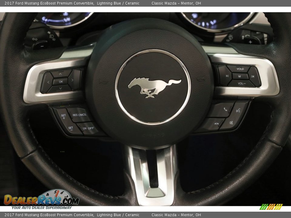 2017 Ford Mustang EcoBoost Premium Convertible Lightning Blue / Ceramic Photo #9