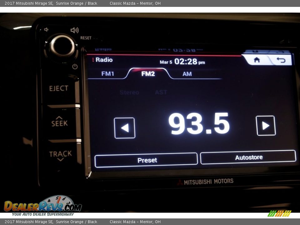 2017 Mitsubishi Mirage SE Sunrise Orange / Black Photo #11