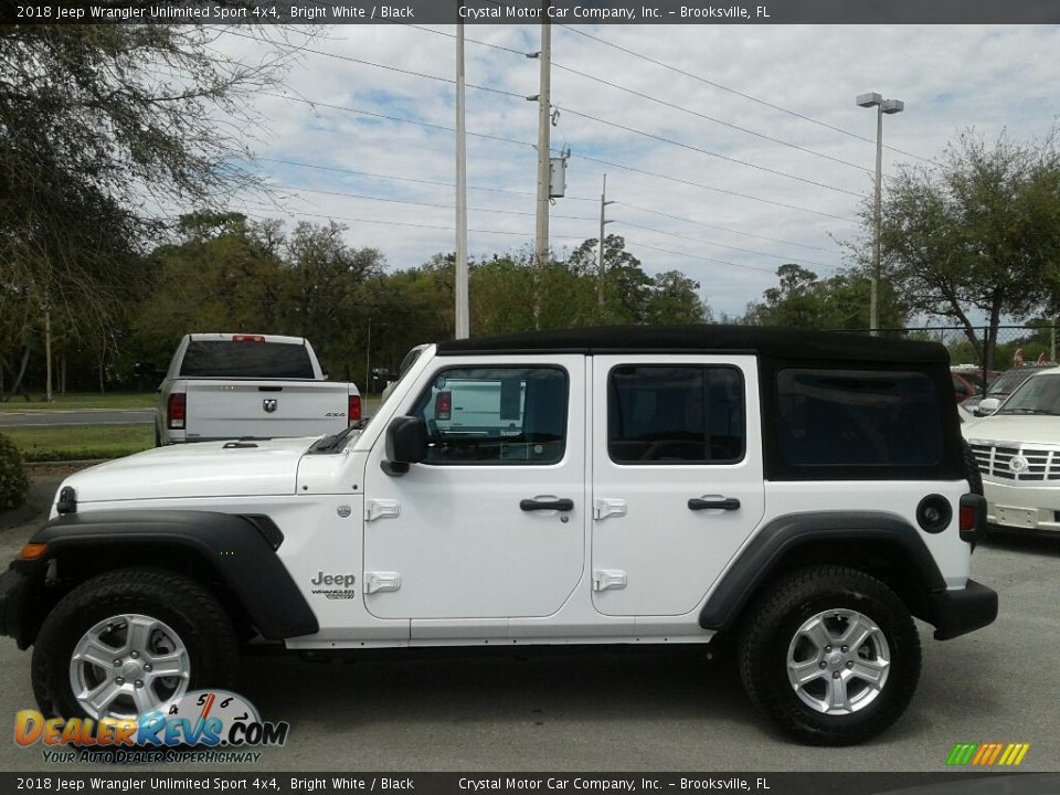 2018 Jeep Wrangler Unlimited Sport 4x4 Bright White / Black Photo #2