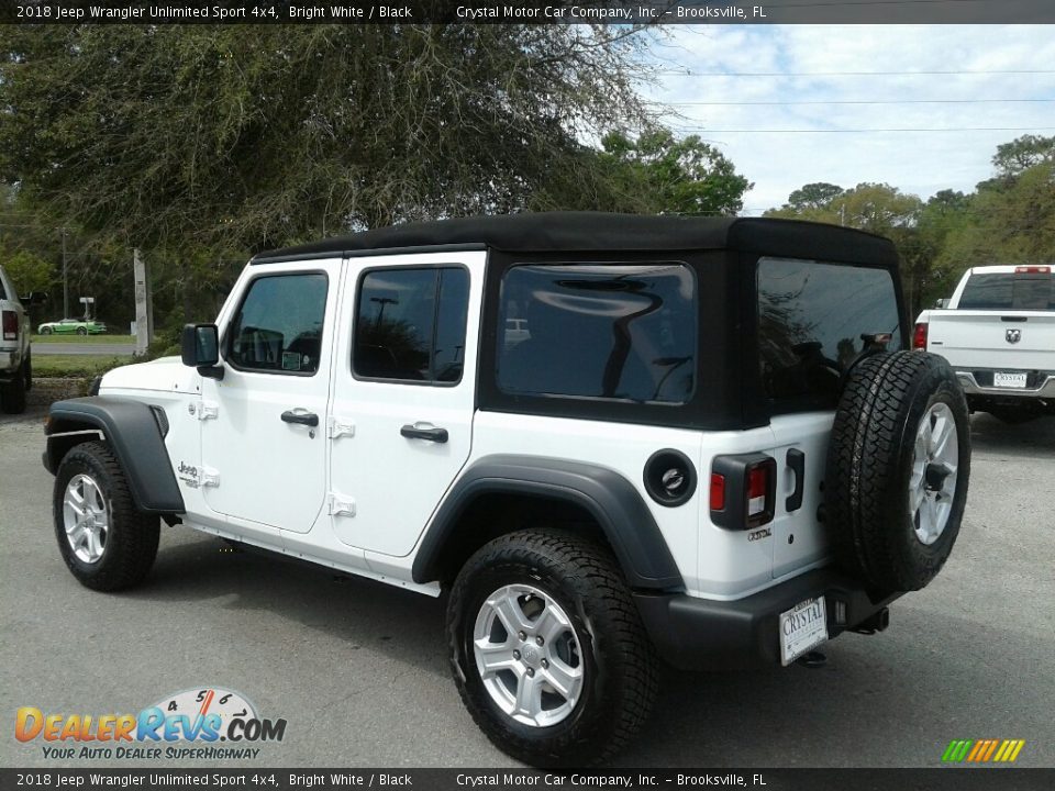 2018 Jeep Wrangler Unlimited Sport 4x4 Bright White / Black Photo #3