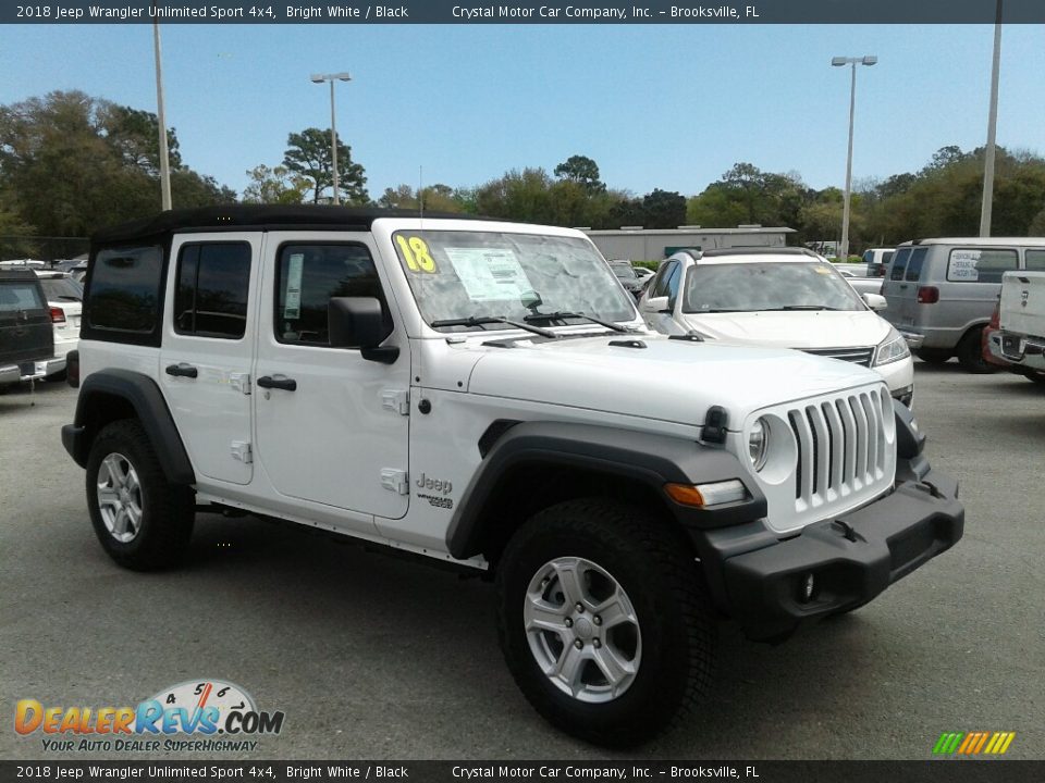 2018 Jeep Wrangler Unlimited Sport 4x4 Bright White / Black Photo #7