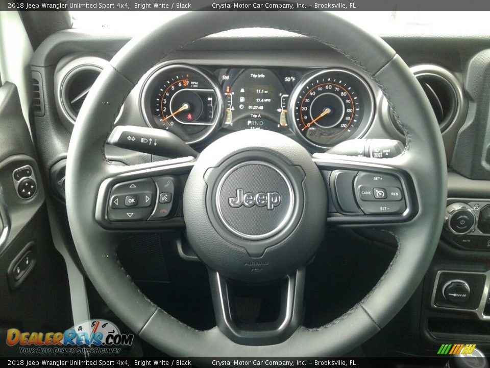 2018 Jeep Wrangler Unlimited Sport 4x4 Bright White / Black Photo #14