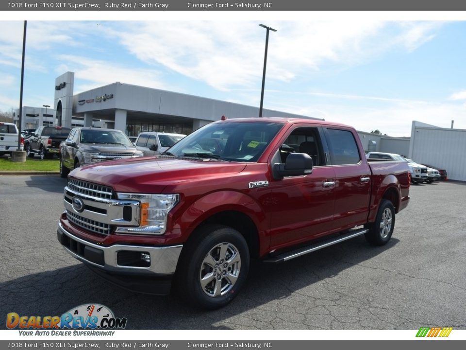 2018 Ford F150 XLT SuperCrew Ruby Red / Earth Gray Photo #3