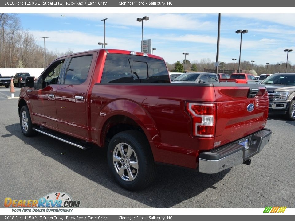 2018 Ford F150 XLT SuperCrew Ruby Red / Earth Gray Photo #22