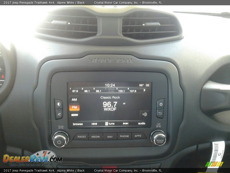 2017 Jeep Renegade Trailhawk 4x4 Alpine White / Black Photo #15