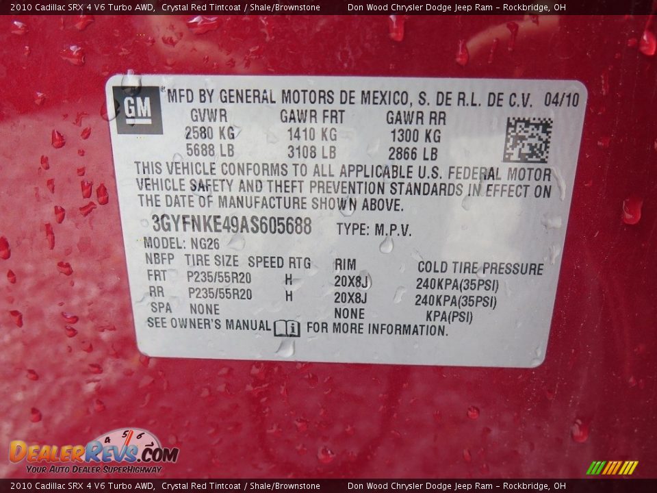 2010 Cadillac SRX 4 V6 Turbo AWD Crystal Red Tintcoat / Shale/Brownstone Photo #26