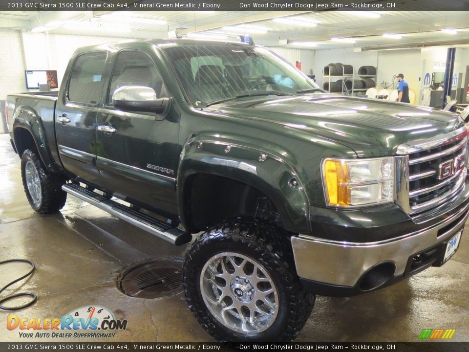 2013 GMC Sierra 1500 SLE Crew Cab 4x4 Mineral Green Metallic / Ebony Photo #3