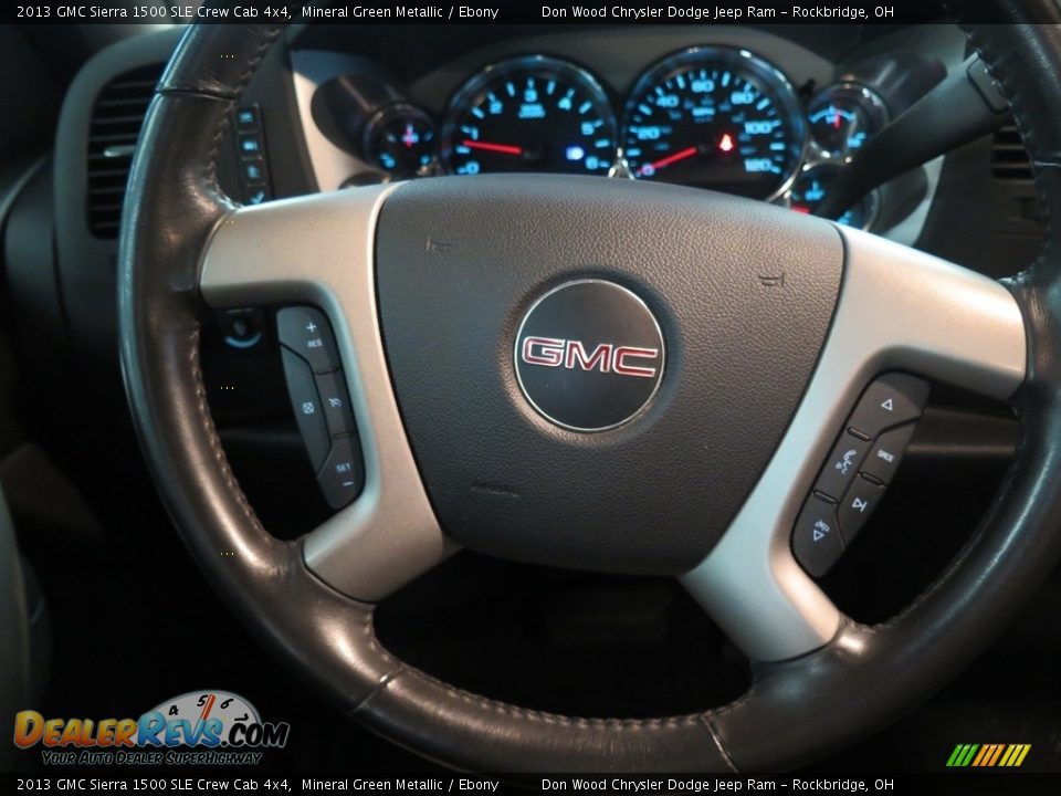 2013 GMC Sierra 1500 SLE Crew Cab 4x4 Mineral Green Metallic / Ebony Photo #13
