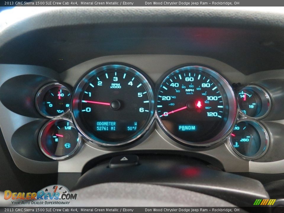 2013 GMC Sierra 1500 SLE Crew Cab 4x4 Mineral Green Metallic / Ebony Photo #14