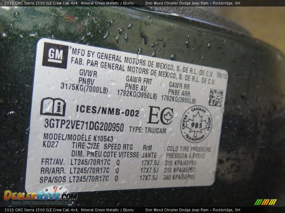 2013 GMC Sierra 1500 SLE Crew Cab 4x4 Mineral Green Metallic / Ebony Photo #32