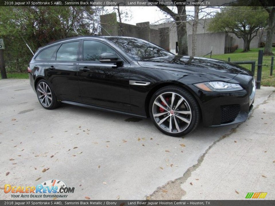 2018 Jaguar XF Sportbrake S AWD Santorini Black Metallic / Ebony Photo #1