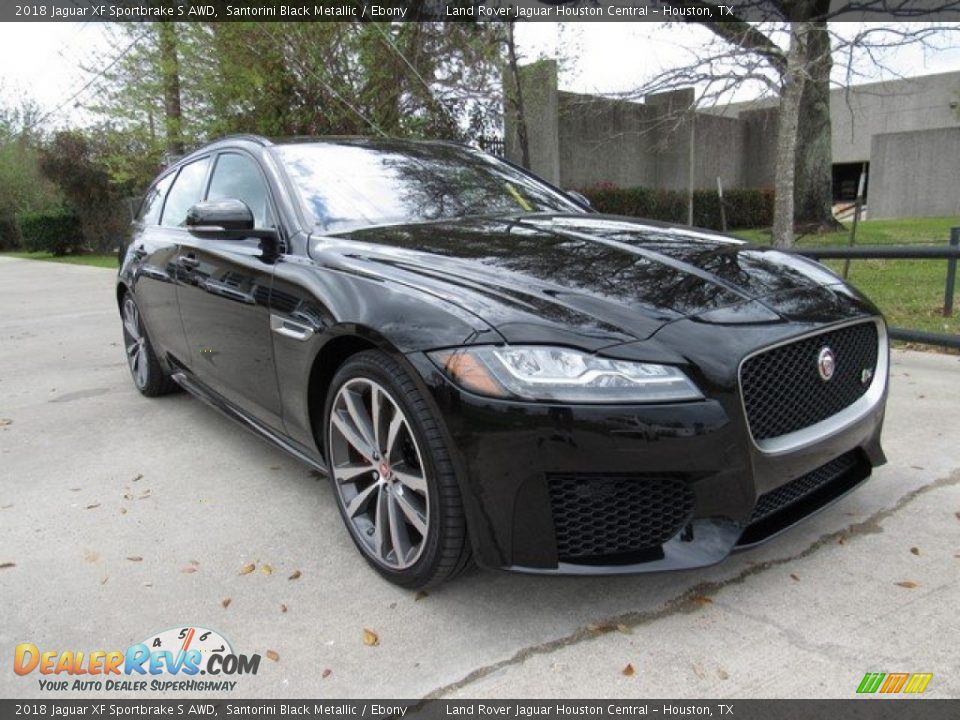 2018 Jaguar XF Sportbrake S AWD Santorini Black Metallic / Ebony Photo #2