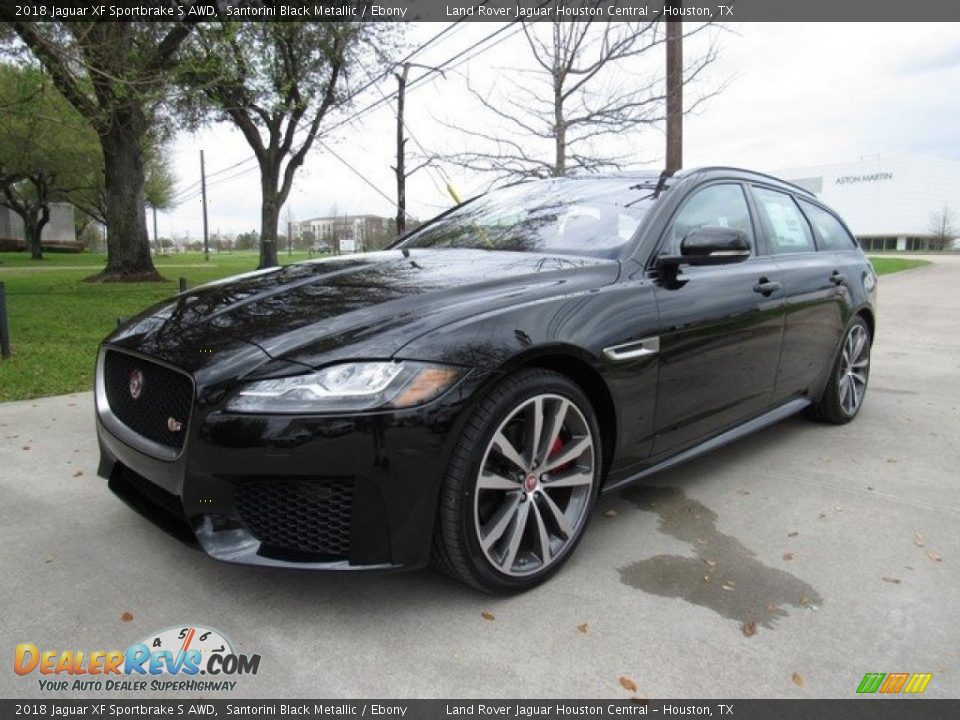 2018 Jaguar XF Sportbrake S AWD Santorini Black Metallic / Ebony Photo #10