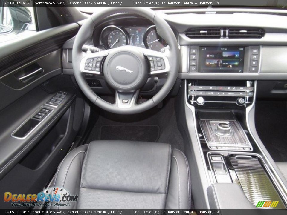 2018 Jaguar XF Sportbrake S AWD Santorini Black Metallic / Ebony Photo #14