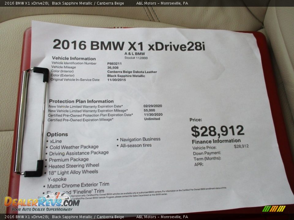 2016 BMW X1 xDrive28i Black Sapphire Metallic / Canberra Beige Photo #12