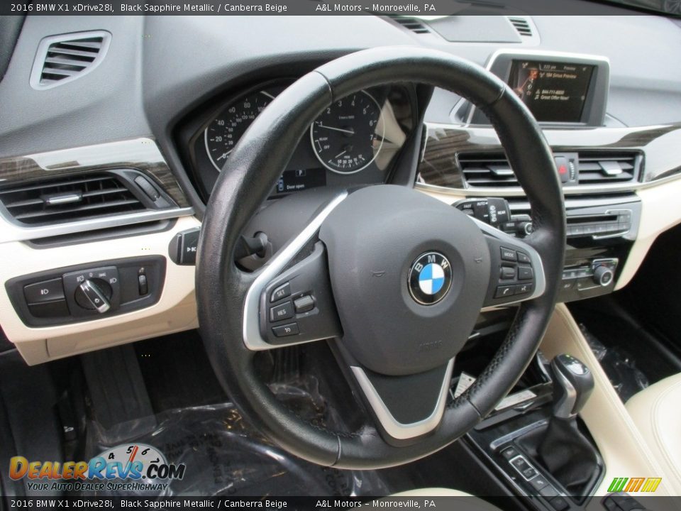 2016 BMW X1 xDrive28i Black Sapphire Metallic / Canberra Beige Photo #15