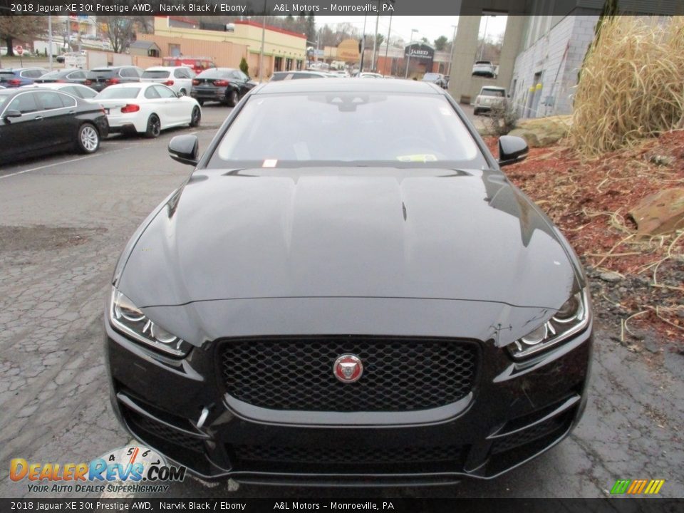 2018 Jaguar XE 30t Prestige AWD Narvik Black / Ebony Photo #9