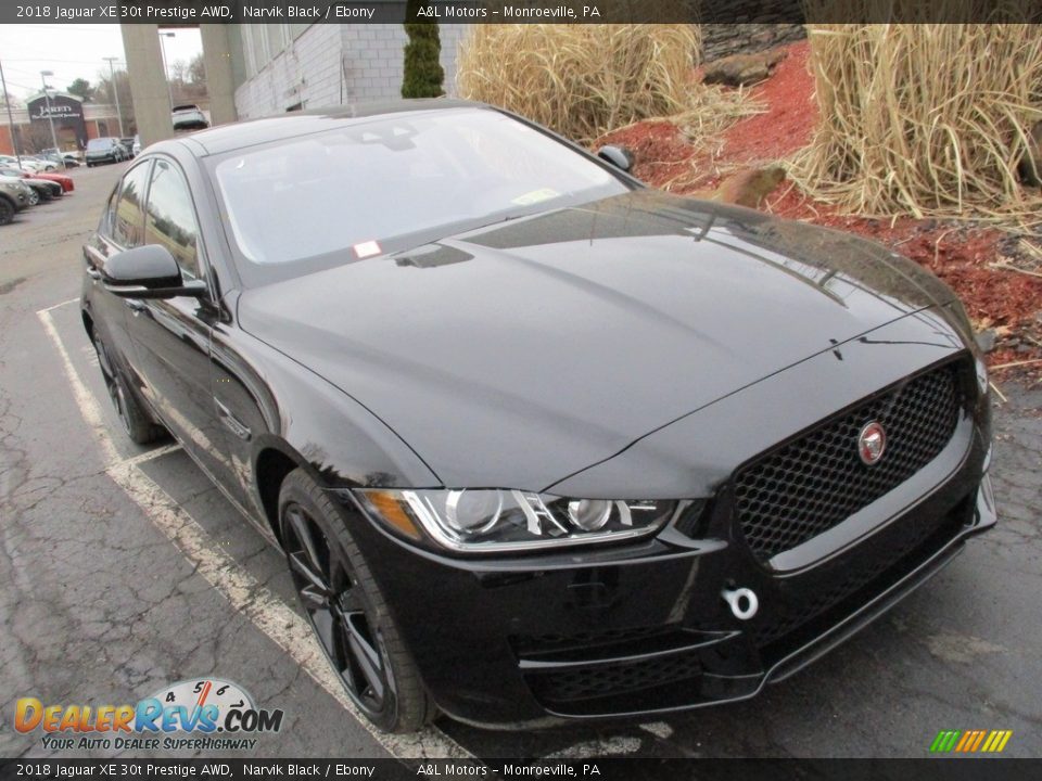2018 Jaguar XE 30t Prestige AWD Narvik Black / Ebony Photo #10