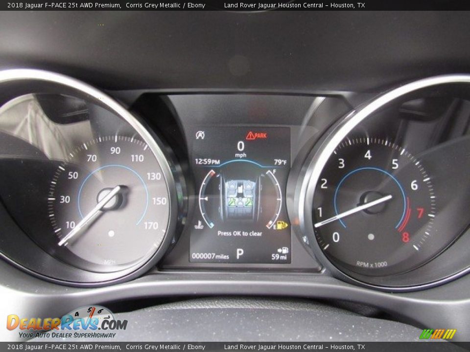 2018 Jaguar F-PACE 25t AWD Premium Corris Grey Metallic / Ebony Photo #31