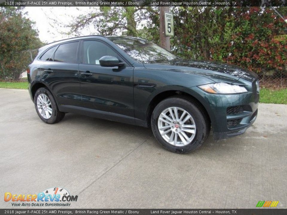 2018 Jaguar F-PACE 25t AWD Prestige British Racing Green Metallic / Ebony Photo #1