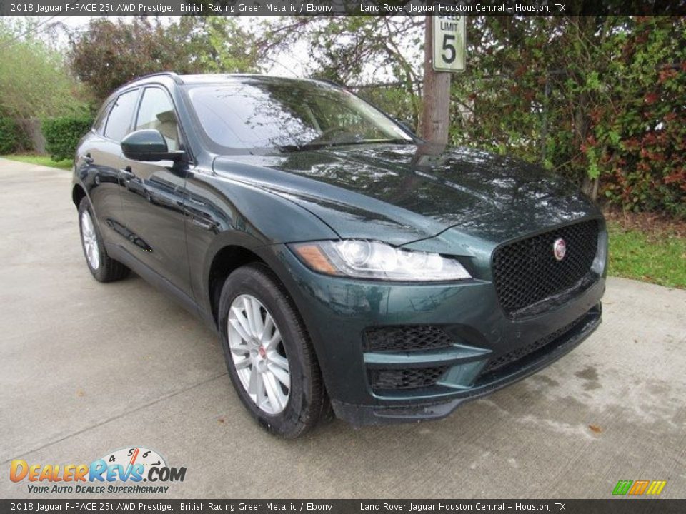 2018 Jaguar F-PACE 25t AWD Prestige British Racing Green Metallic / Ebony Photo #2
