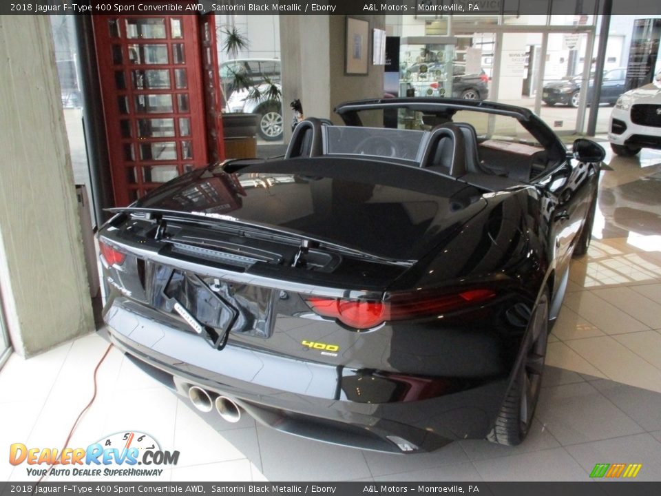 2018 Jaguar F-Type 400 Sport Convertible AWD Santorini Black Metallic / Ebony Photo #4