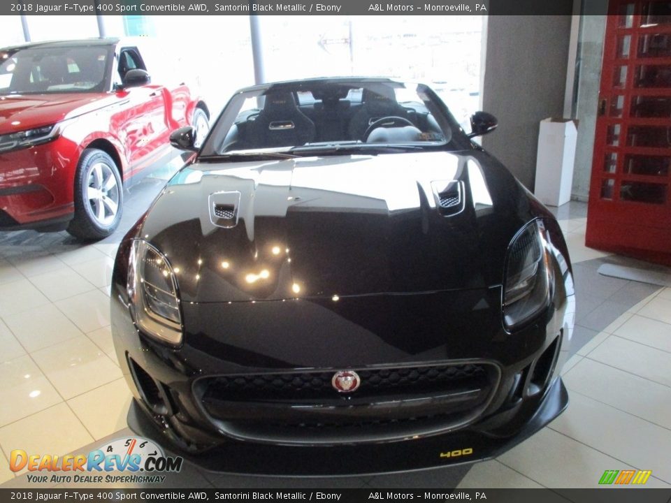 2018 Jaguar F-Type 400 Sport Convertible AWD Santorini Black Metallic / Ebony Photo #7