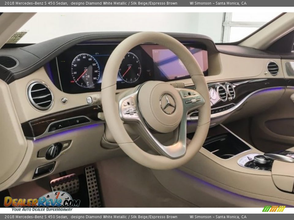 2018 Mercedes-Benz S 450 Sedan designo Diamond White Metallic / Silk Beige/Espresso Brown Photo #5
