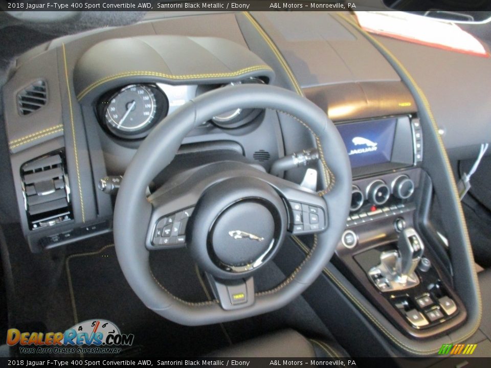 2018 Jaguar F-Type 400 Sport Convertible AWD Santorini Black Metallic / Ebony Photo #11