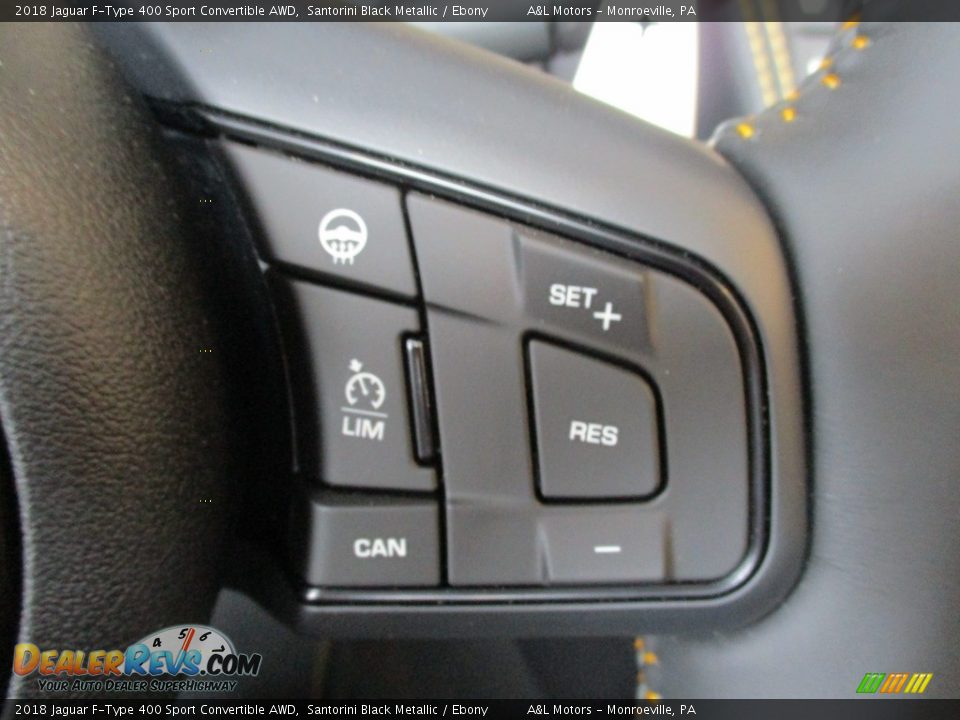 2018 Jaguar F-Type 400 Sport Convertible AWD Santorini Black Metallic / Ebony Photo #15