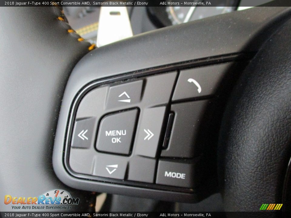 2018 Jaguar F-Type 400 Sport Convertible AWD Santorini Black Metallic / Ebony Photo #16