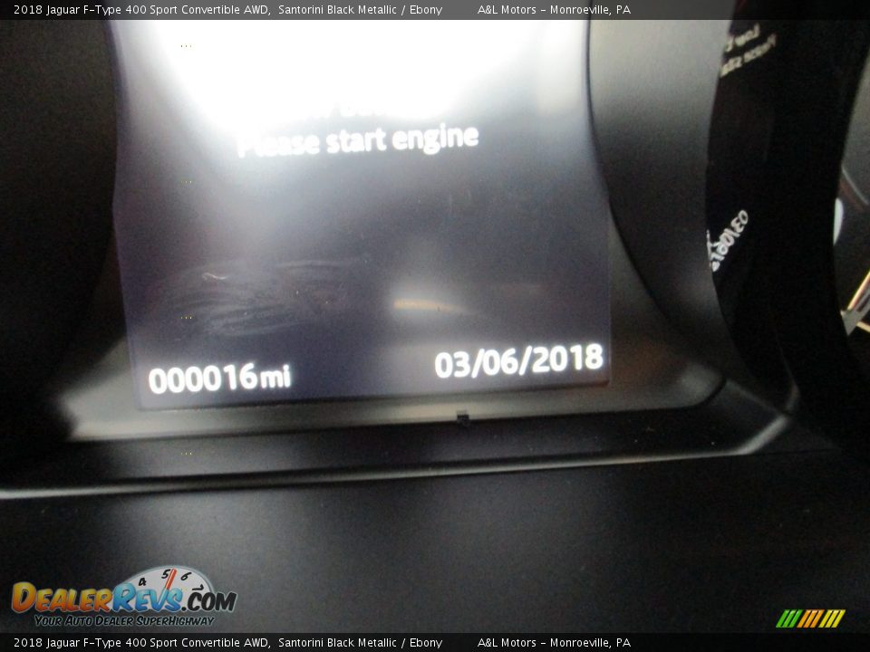 2018 Jaguar F-Type 400 Sport Convertible AWD Santorini Black Metallic / Ebony Photo #20