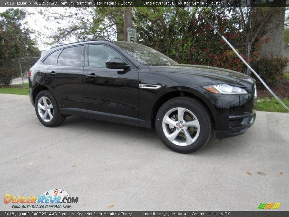 2018 Jaguar F-PACE 25t AWD Premium Santorini Black Metallic / Ebony Photo #1