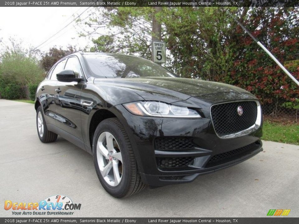 2018 Jaguar F-PACE 25t AWD Premium Santorini Black Metallic / Ebony Photo #2