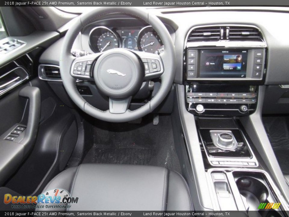2018 Jaguar F-PACE 25t AWD Premium Santorini Black Metallic / Ebony Photo #14