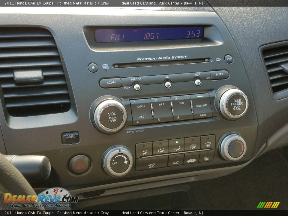 2011 Honda Civic EX Coupe Polished Metal Metallic / Gray Photo #14