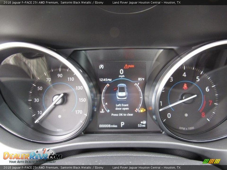 2018 Jaguar F-PACE 25t AWD Premium Santorini Black Metallic / Ebony Photo #30