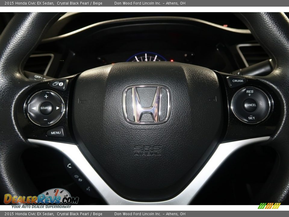 2015 Honda Civic EX Sedan Crystal Black Pearl / Beige Photo #18