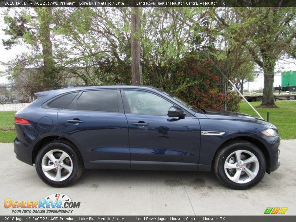 2018 Jaguar F-PACE 25t AWD Premium Loire Blue Metallic / Latte Photo #6