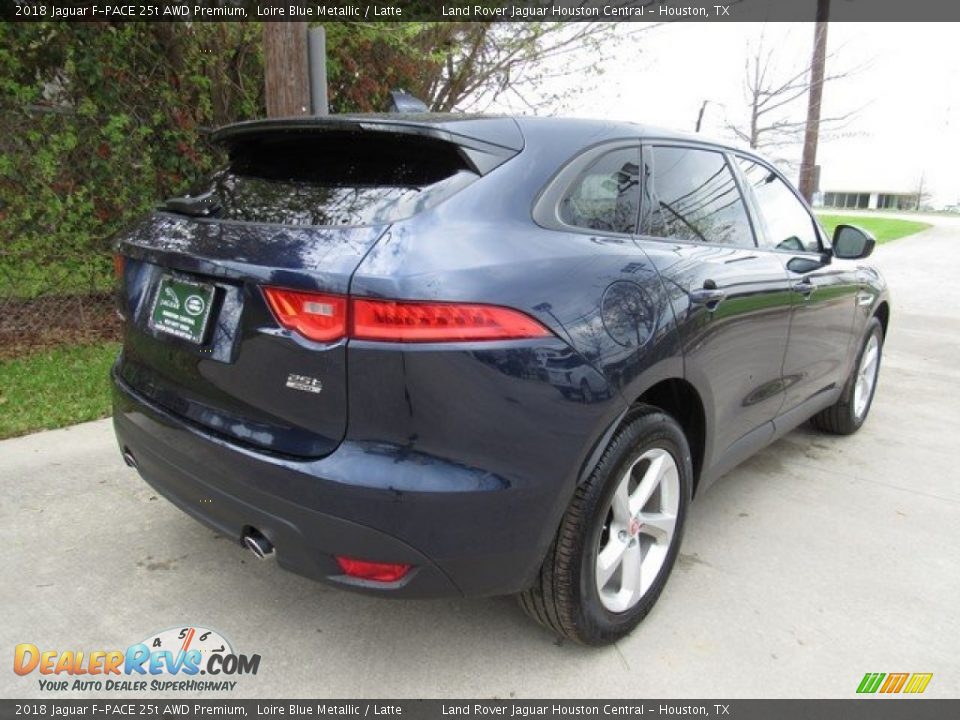 2018 Jaguar F-PACE 25t AWD Premium Loire Blue Metallic / Latte Photo #7