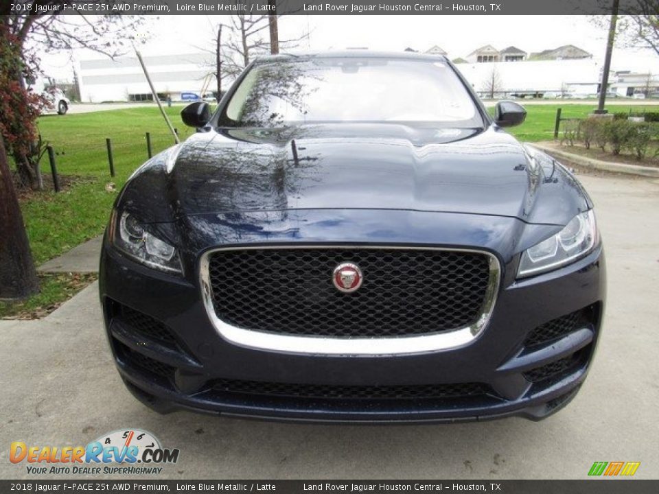 2018 Jaguar F-PACE 25t AWD Premium Loire Blue Metallic / Latte Photo #9
