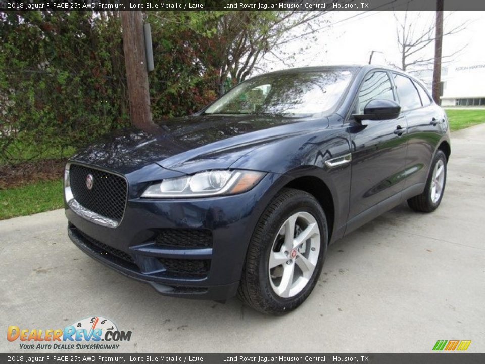 2018 Jaguar F-PACE 25t AWD Premium Loire Blue Metallic / Latte Photo #10