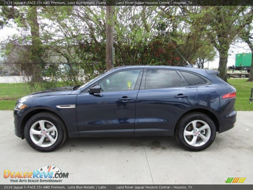 2018 Jaguar F-PACE 25t AWD Premium Loire Blue Metallic / Latte Photo #11