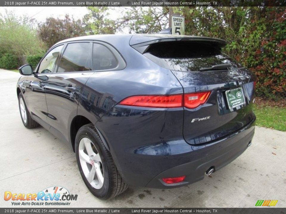 2018 Jaguar F-PACE 25t AWD Premium Loire Blue Metallic / Latte Photo #12