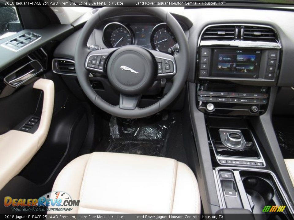 2018 Jaguar F-PACE 25t AWD Premium Loire Blue Metallic / Latte Photo #14